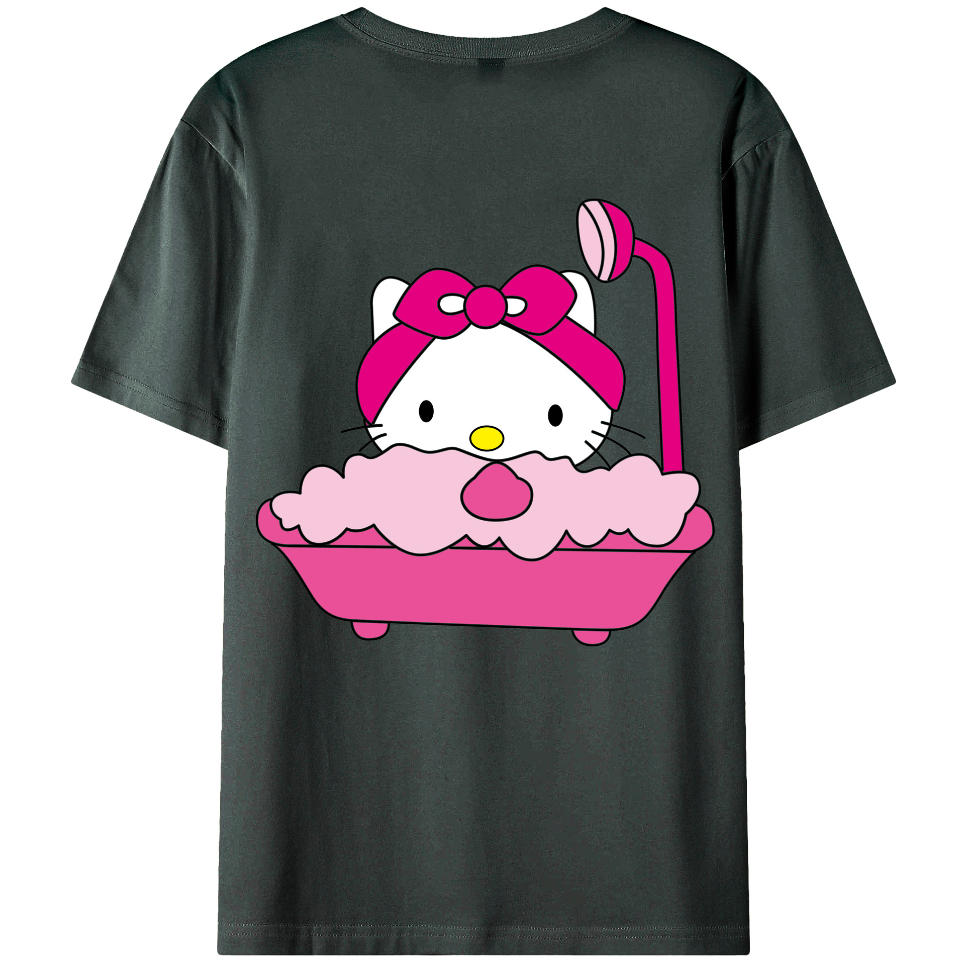 （画像用） Hello Kitty ハローキティ 綿100％ メンズ半袖Tシャツ（バックプリント） 通気性